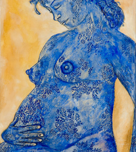 Woman in blue
